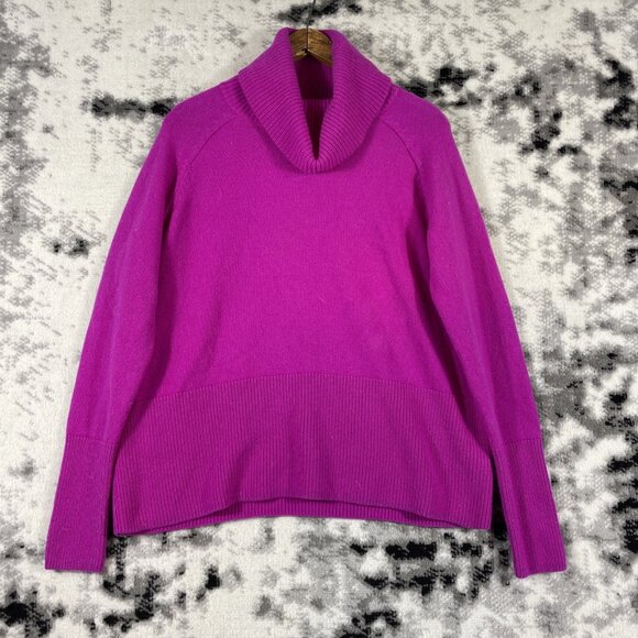 Athleta Wool Cashmere Aspen Turtleneck Sweater Womens Size Small Hot Pink - Picture 1 of 15